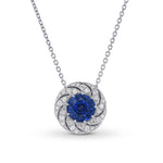 Round Diamond Floral Halo Pendant Setting