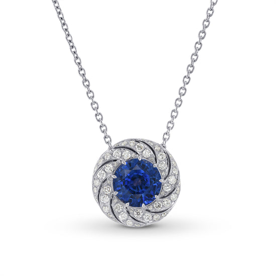 Round Diamond Floral Halo Pendant Setting