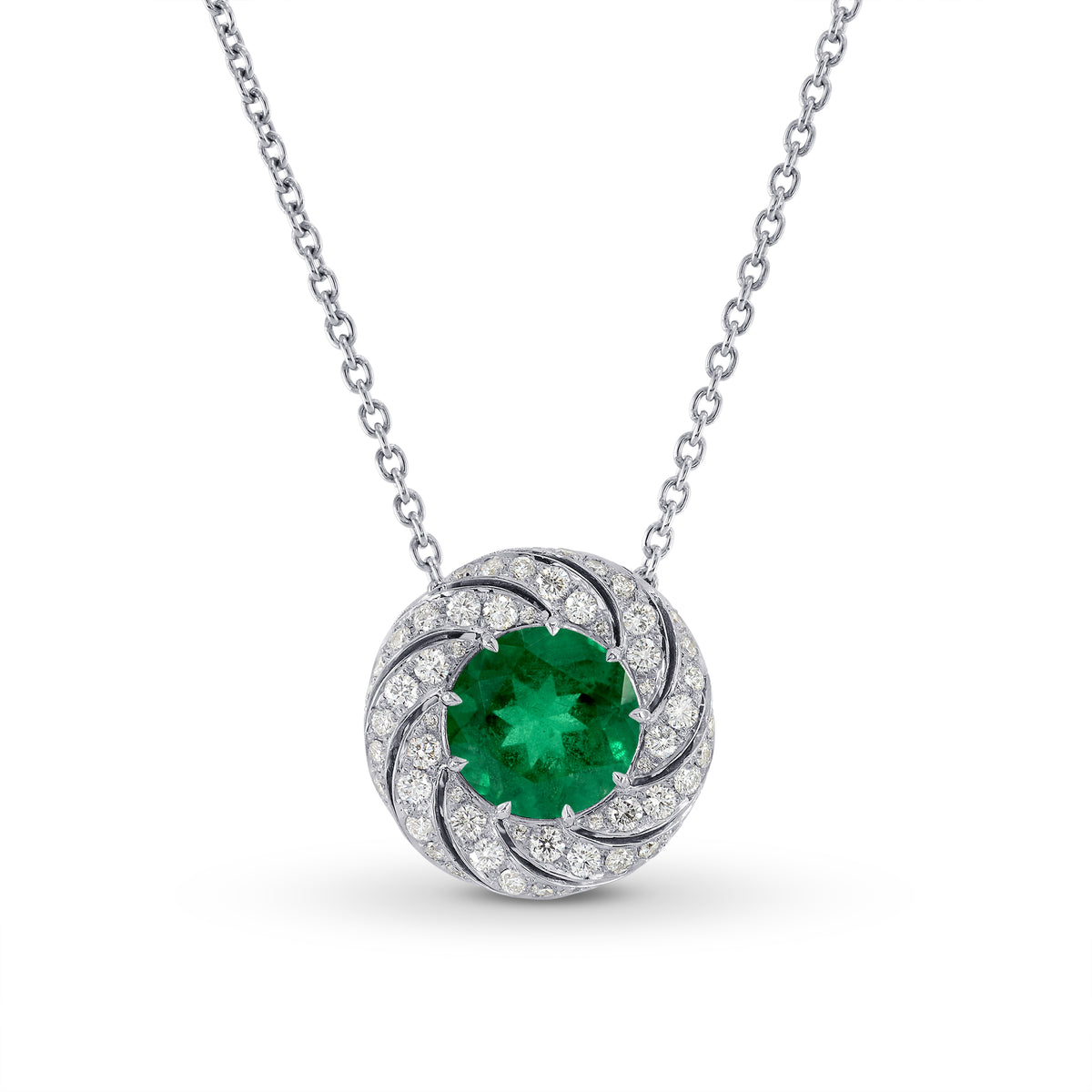 Round Diamond Floral Halo Pendant Setting - 2