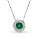 Round Diamond Floral Halo Pendant Setting - 2