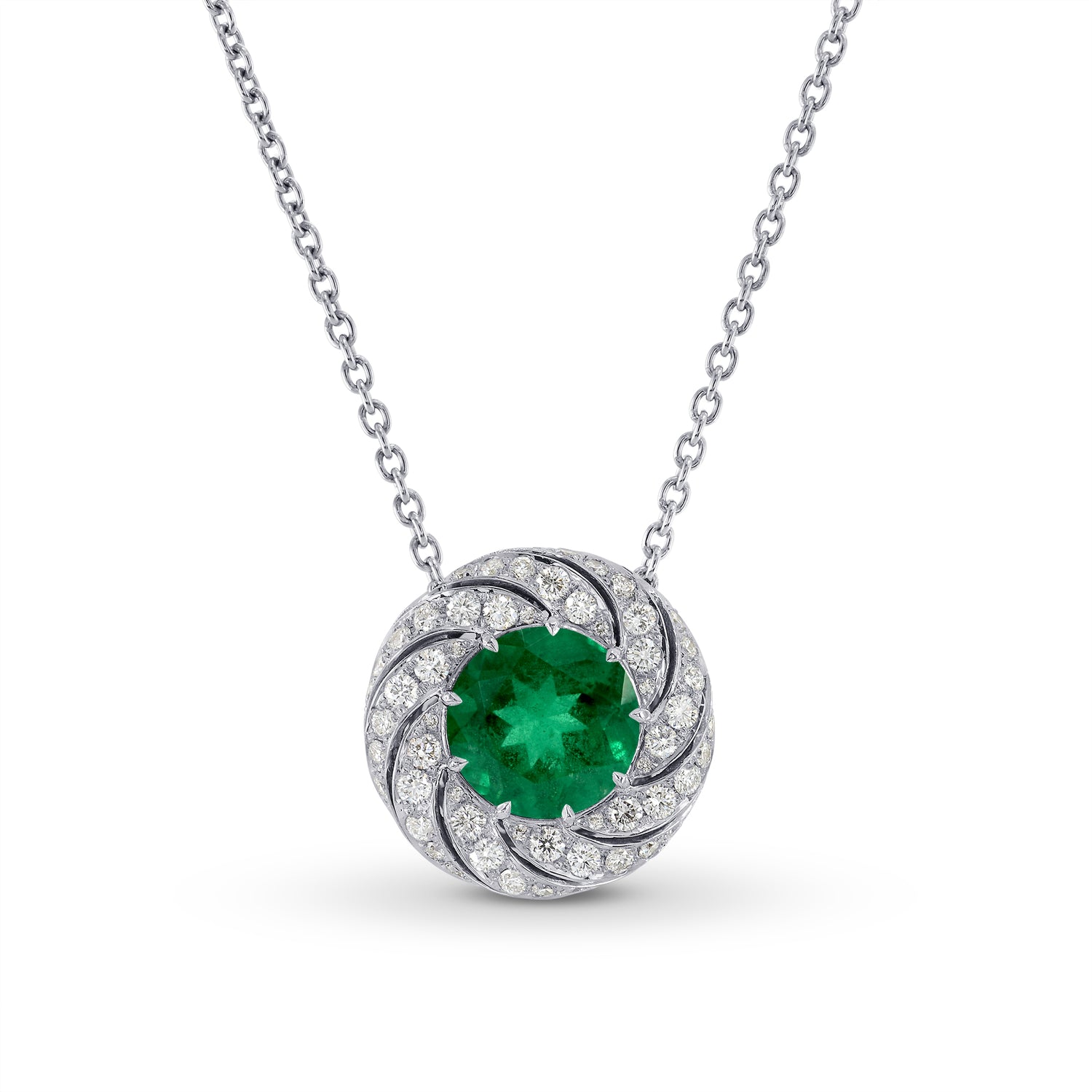 Round Diamond Floral Halo Pendant Setting - 2