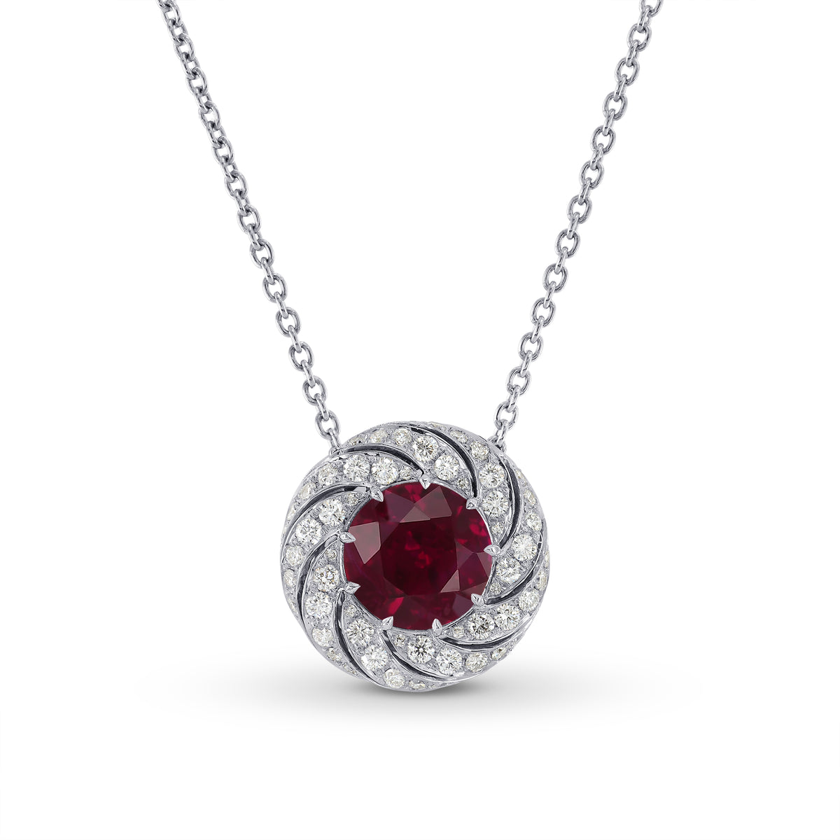 Round Diamond Floral Halo Pendant Setting - 3