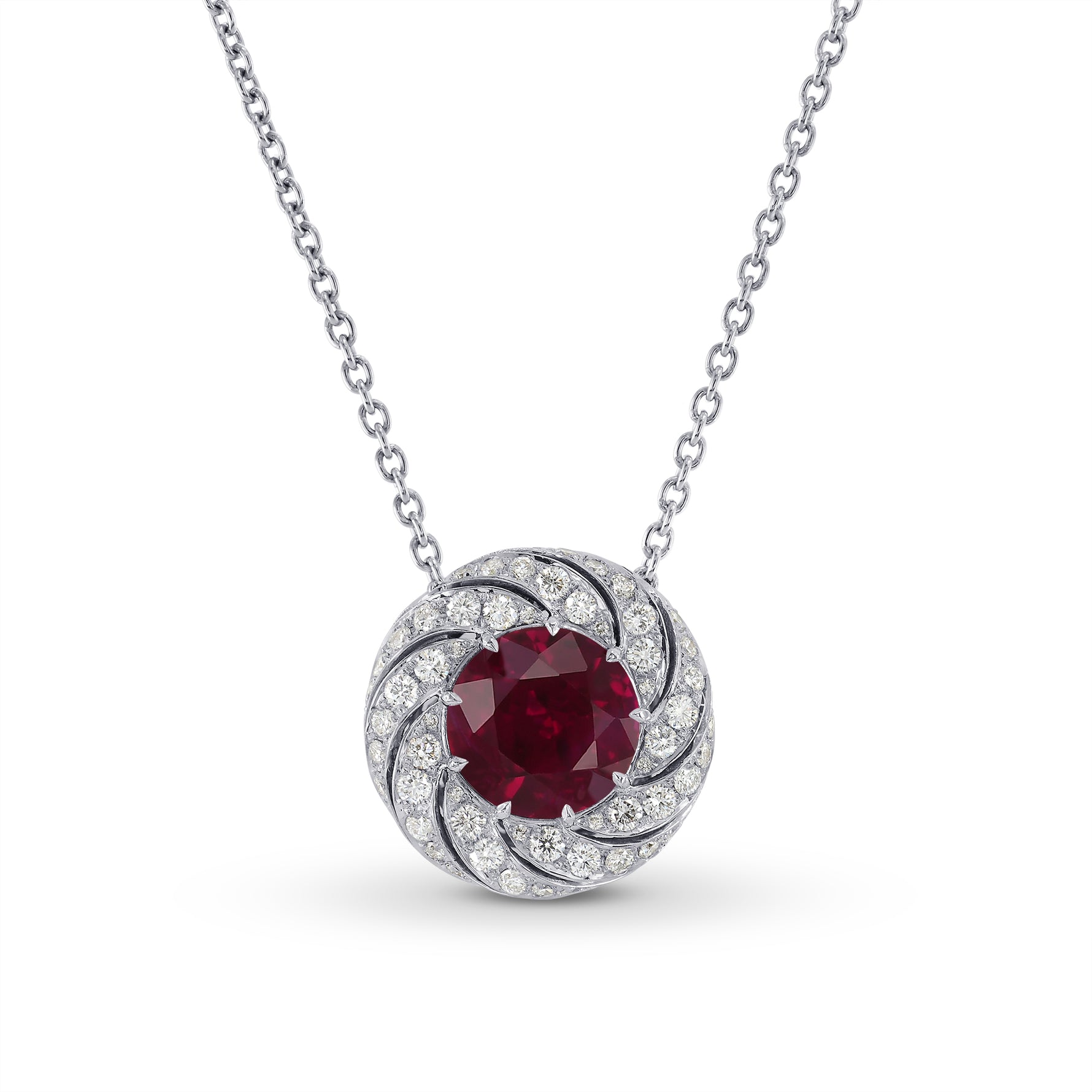 Round Diamond Floral Halo Pendant Setting - 3