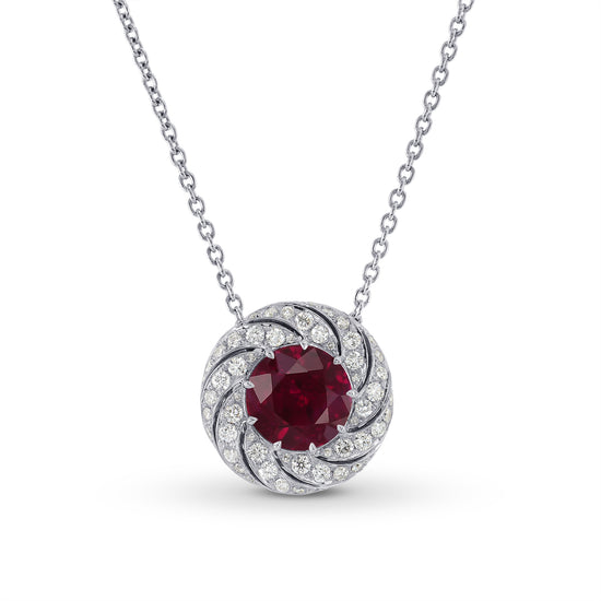 Round Diamond Floral Halo Pendant Setting - 3