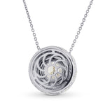 Round Diamond Floral Halo Pendant Setting - 6