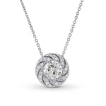 Round Diamond Floral Halo Pendant Setting - 4