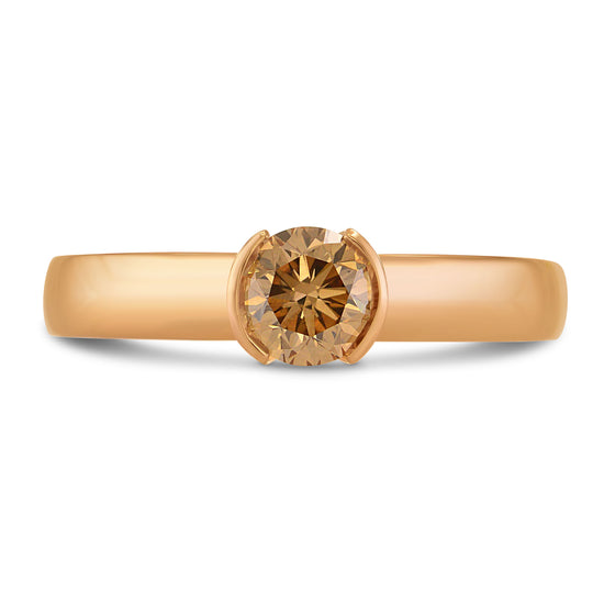 Fancy Brown Yellow Round Diamond Ring
