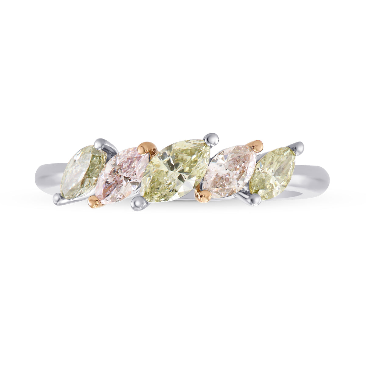 Multicolored Marquise Diamond Band Ring