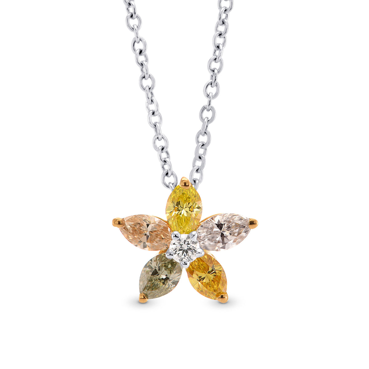 Multicolor Marquise Diamond Pendant