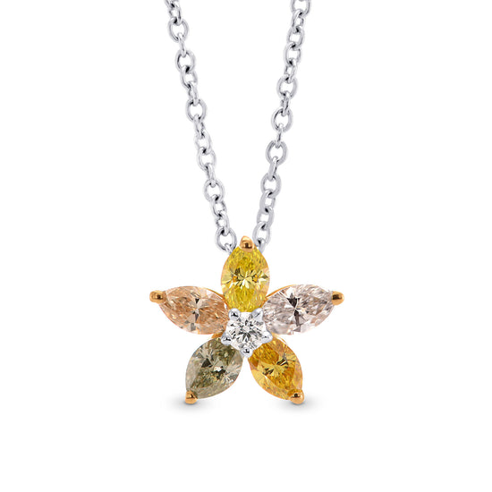 Multicolor Marquise Diamond Pendant
