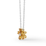 Orange Diamond Flower Pendant