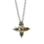 Green & Pink Marquise Diamond Pendant