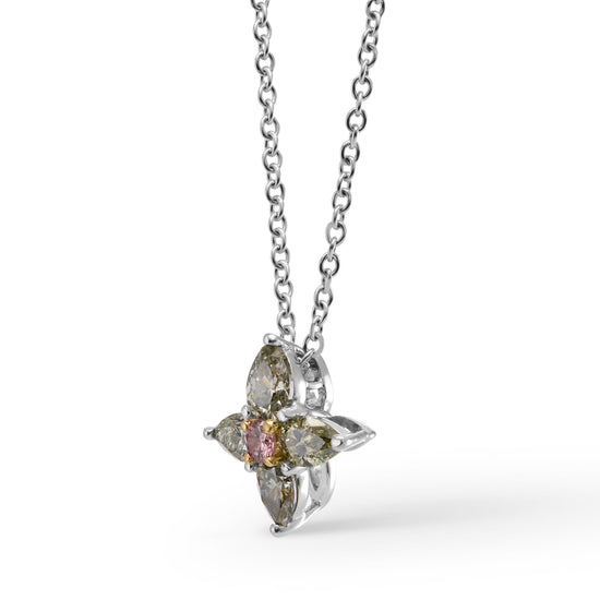 Green & Pink Marquise Diamond Pendant