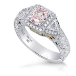 Fancy Light Pink Radiant Diamond Dress Ring