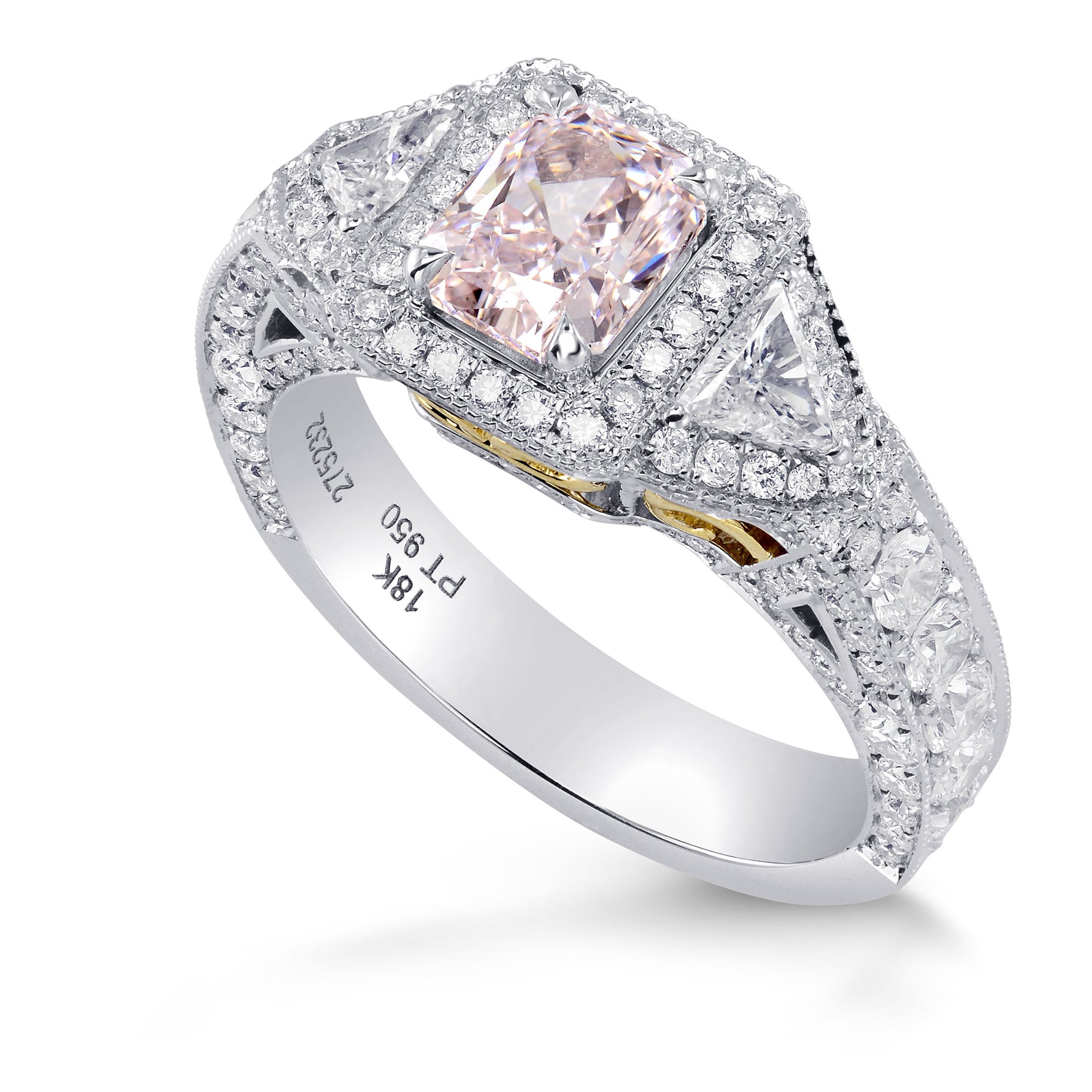 Fancy Light Pink Radiant Diamond Dress Ring