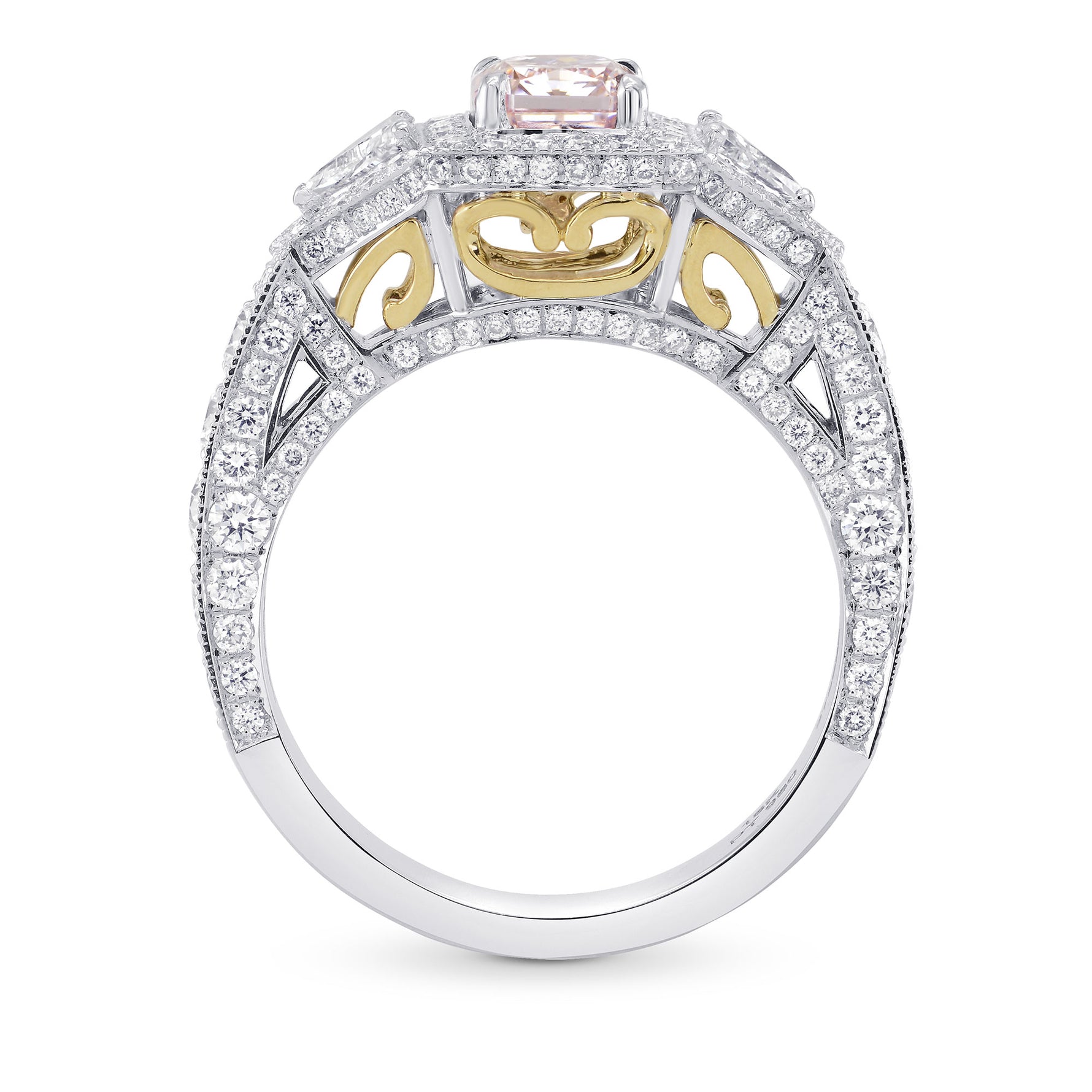 Fancy Light Pink Radiant Diamond Dress Ring