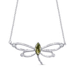 Dragon-fly Pendant with Chameleon Marquise Diamond