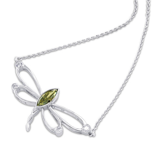 Dragon-fly Pendant with Chameleon Marquise Diamond