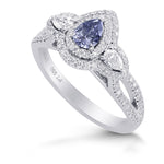 Fancy Gray Blue Pear Diamond Dress Ring