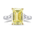 Fancy Light Yellow Emerald Diamond Engagement & Wedding Ring Set