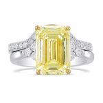 Fancy Light Yellow Emerald Diamond Engagement & Wedding Ring Set