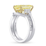 Fancy Light Yellow Emerald Diamond Engagement & Wedding Ring Set