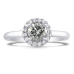 Fancy Light Gray Round Diamond Halo Ring