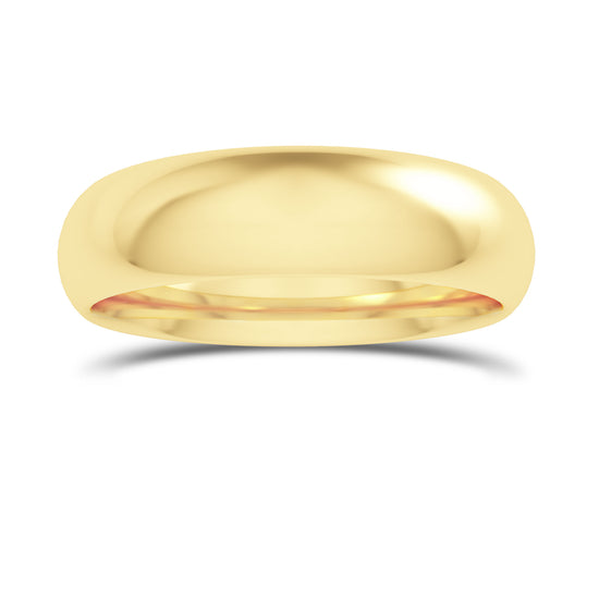 Comfort Fit Domed Wedding Band-5.0MM - 5
