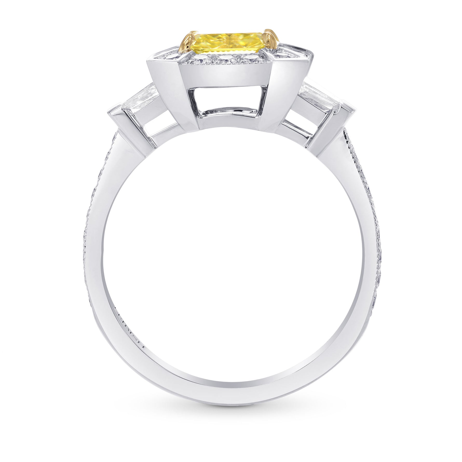 Fancy Intense Yellow, IF, Radiant Diamond Engagement Ring