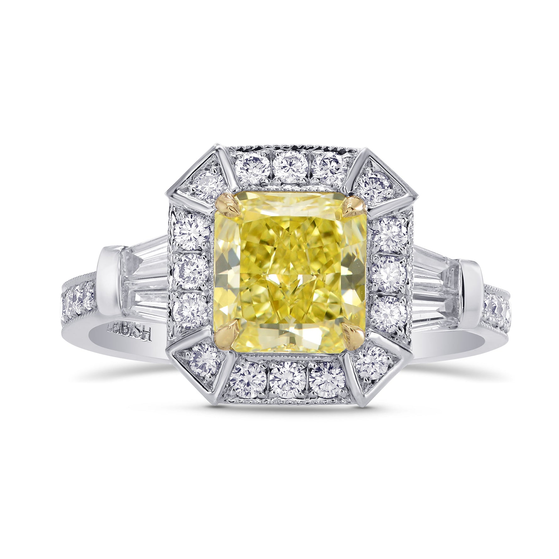 Fancy Intense Yellow, IF, Radiant Diamond Engagement Ring