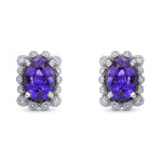 Purple Sapphire & Diamond Earrings