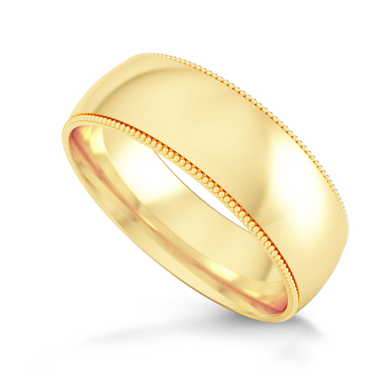 Wedding Band with Milgrain-6.0MM - 8