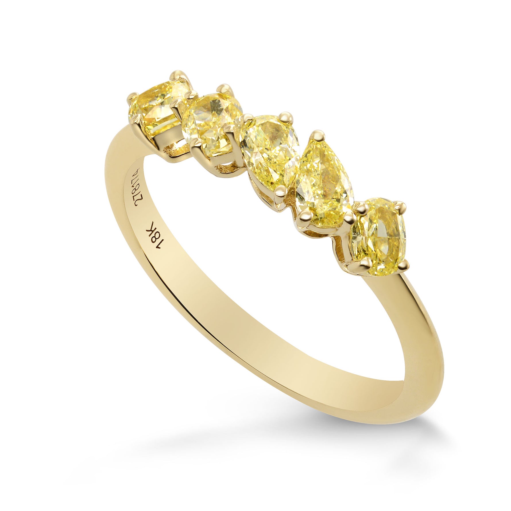 Mixed Fancy Yellow Diamond Band Ring