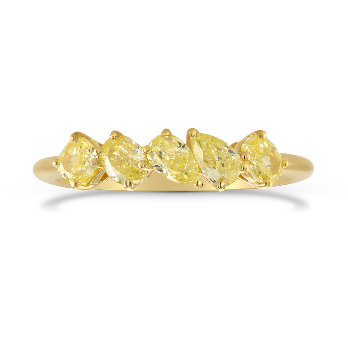 Mixed Fancy Yellow Diamond Band Ring