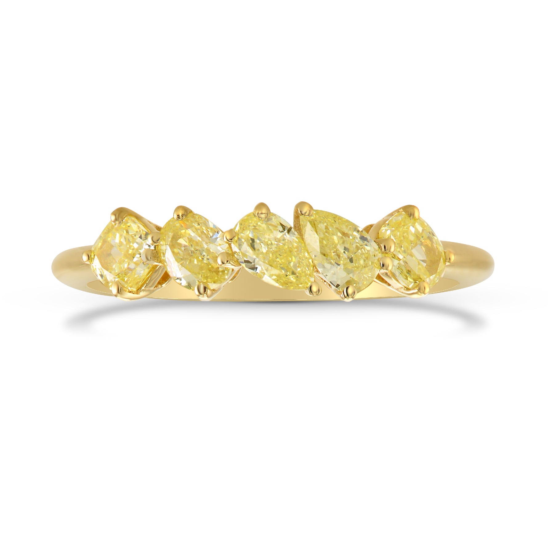 Mixed Fancy Yellow Diamond Band Ring