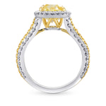 Fancy Light Yellow Oval Diamond Halo Ring