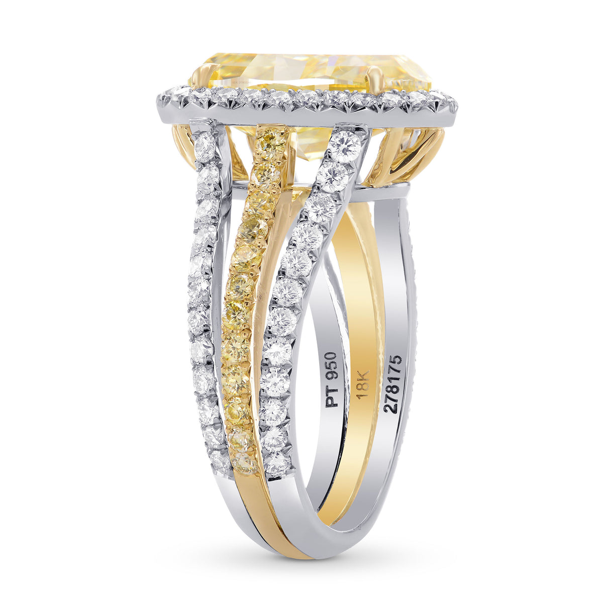 Fancy Light Yellow Oval Diamond Halo Ring