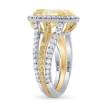 Fancy Light Yellow Oval Diamond Halo Ring