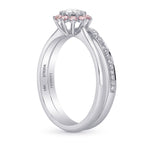 GIA XXX White and Pink Diamond Engagement & Wedding Ring Set
