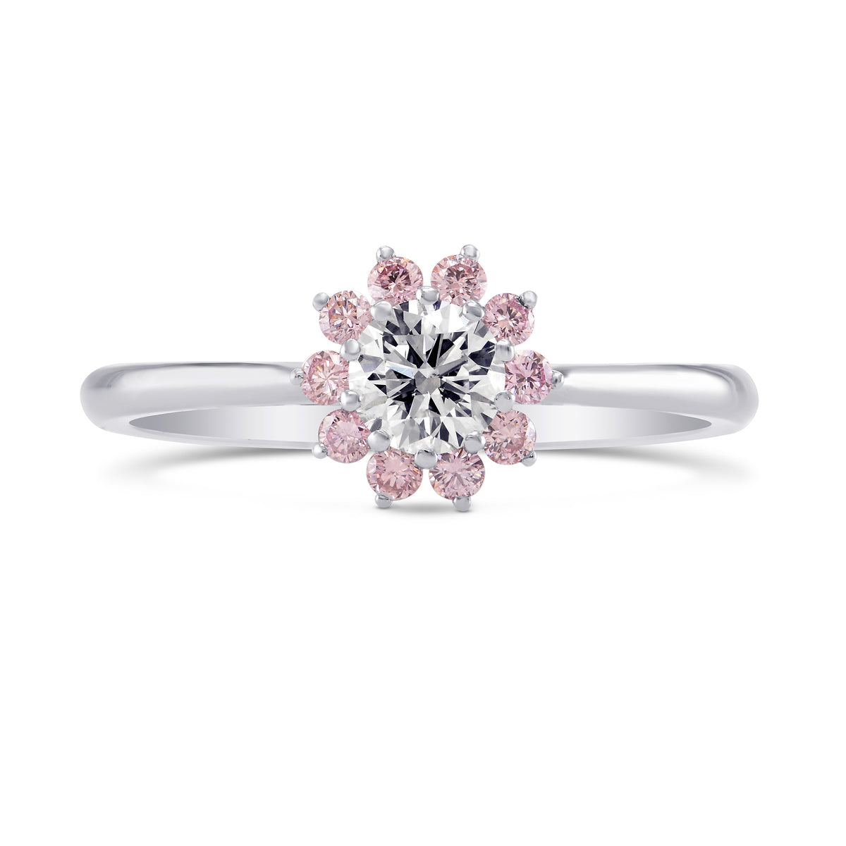 GIA XXX White and Pink Diamond Engagement & Wedding Ring Set