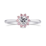 GIA XXX White and Pink Diamond Engagement & Wedding Ring Set