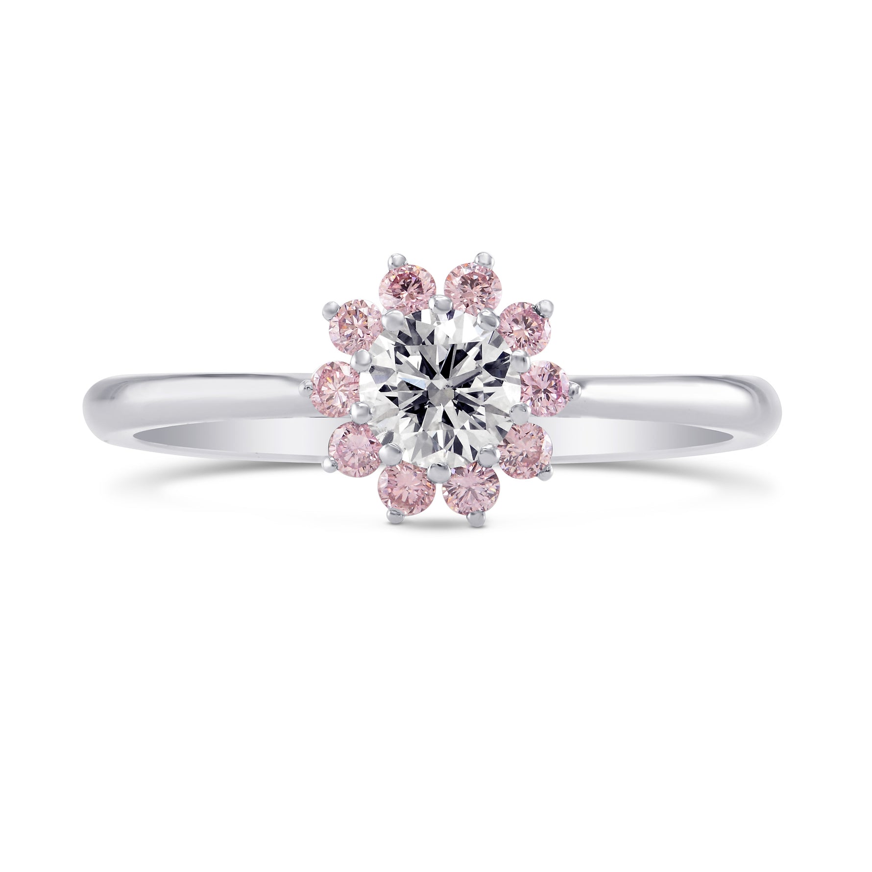 GIA XXX White and Pink Diamond Engagement & Wedding Ring Set