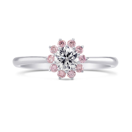 GIA XXX White and Pink Diamond Engagement & Wedding Ring Set