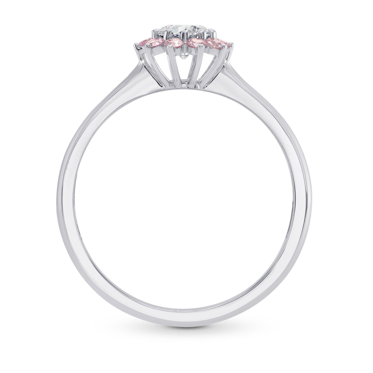 GIA XXX White and Pink Diamond Engagement & Wedding Ring Set