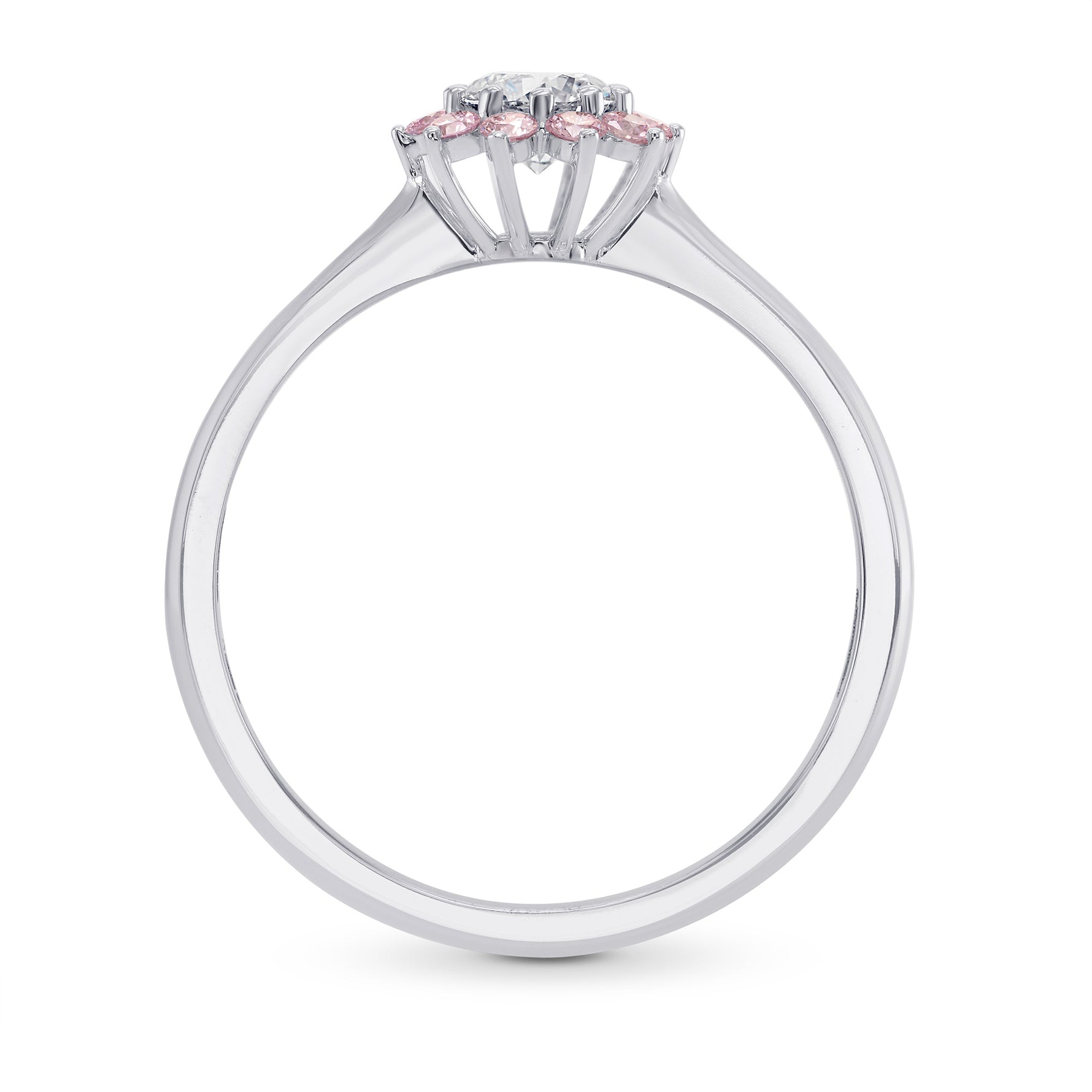 GIA XXX White and Pink Diamond Engagement & Wedding Ring Set