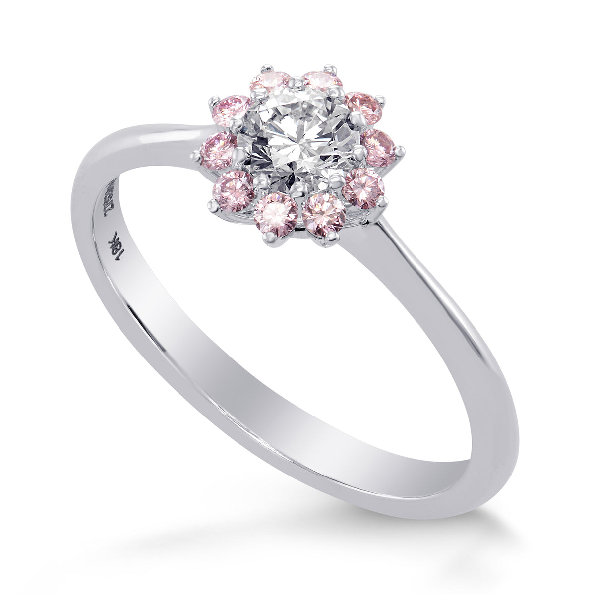 GIA XXX White and Pink Diamond Engagement & Wedding Ring Set