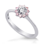 GIA XXX White and Pink Diamond Engagement & Wedding Ring Set