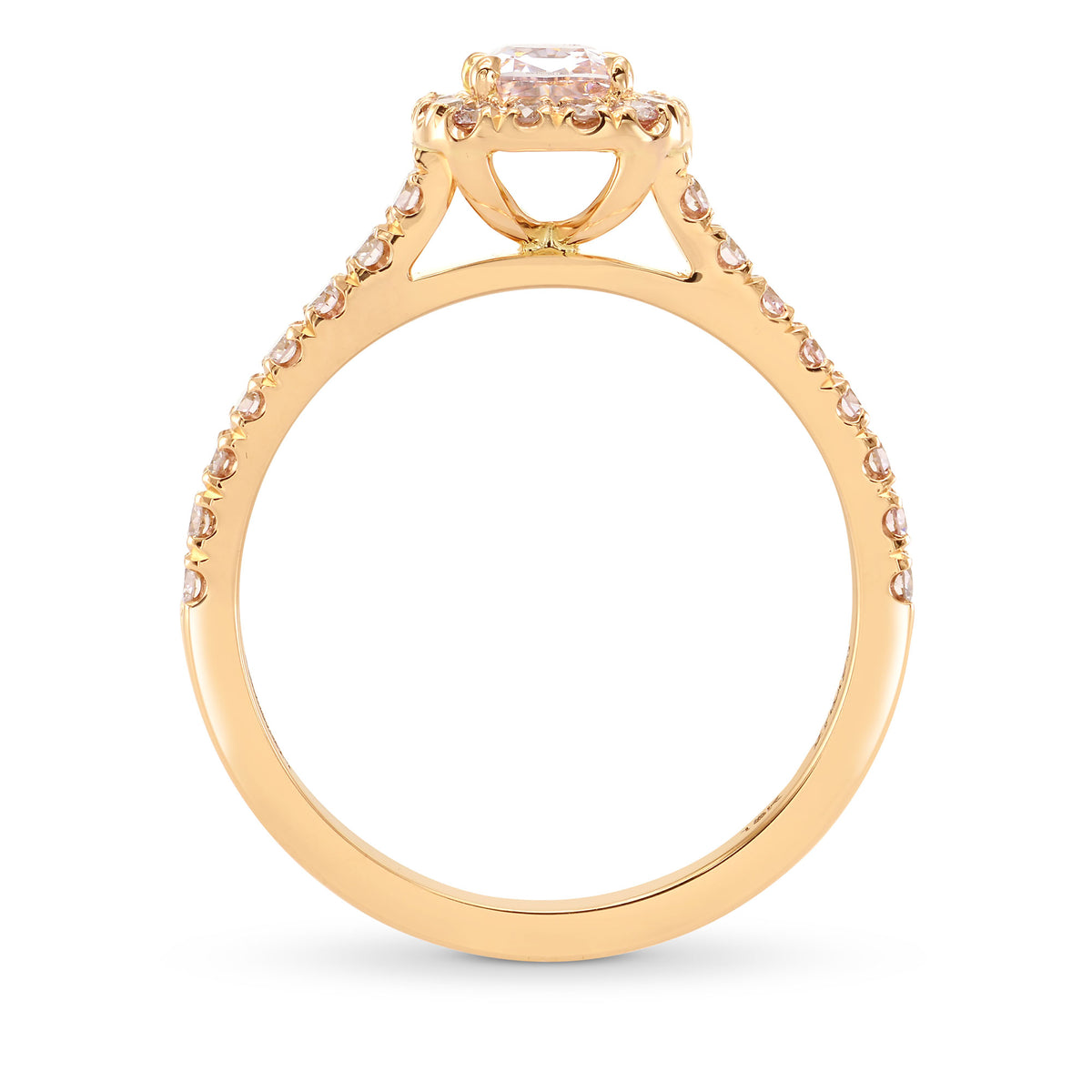 Fancy Light Pink Cushion Diamond Halo Ring