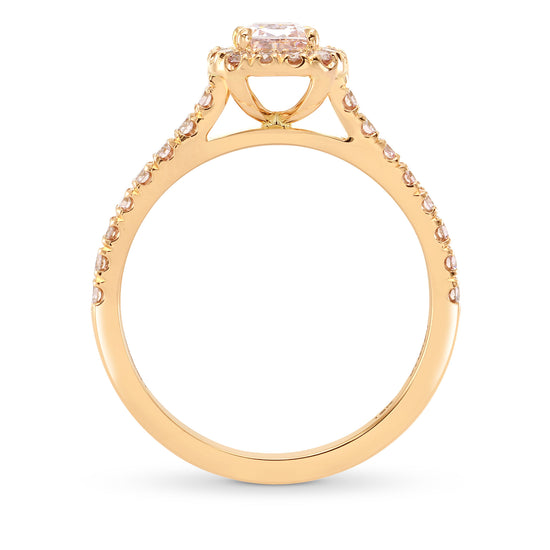 Fancy Light Pink Cushion Diamond Halo Ring