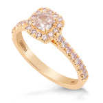 Fancy Light Pink Cushion Diamond Halo Ring